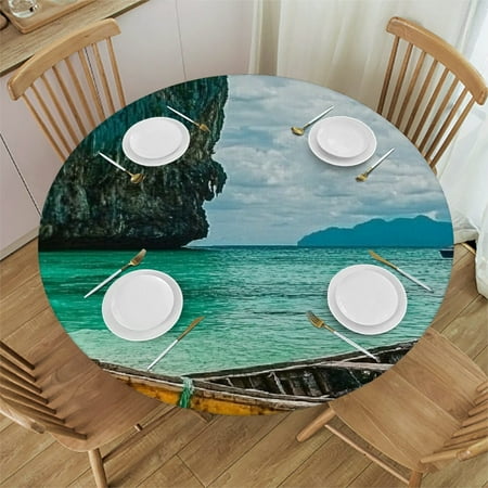 SHERONV Boat Beach Ocean Round Tablecloth Stain-Resistant Washable 38 -42
SHERONV Boat Beach Ocean Round Tablecloth Stain-Resistant Washable 38 -42