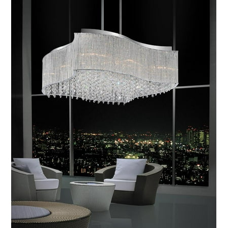 12 Light Drum Shade Chandelier with Chrome finish