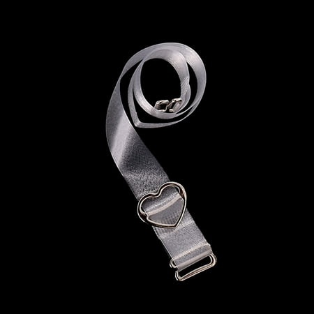 Women Adjustable Invisible Clear Bra Shoulder Strap Belt Heart Shape Buckle 1cm