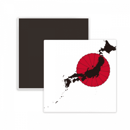 Japanese Emblem Map Pattern Square Ceracs Fridge Magnet Keepsake Memento