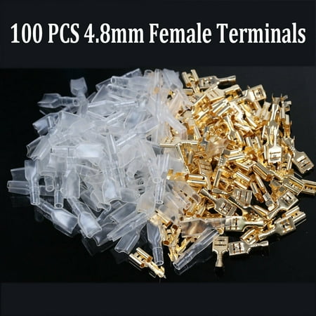 RANMEI Connectors Brass Car Female Spade Gold 100pcs/set 22~16AWG/0.5mm2-1.5mm2