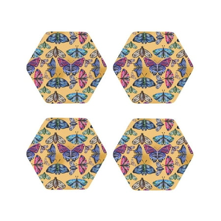 Pofeuu Butterfly 3 Print Coasters for Drinks 4Pack PU Leather Coasters Bar Drink Coasters for Tabletop Protection Furniture from Damage-Hexagon
Pofeuu Butterfly 3 Print Coasters for Drinks 4Pack PU Leather Coasters Bar Drink Coasters for Tabletop Protection Furniture from Damage-Hexagon