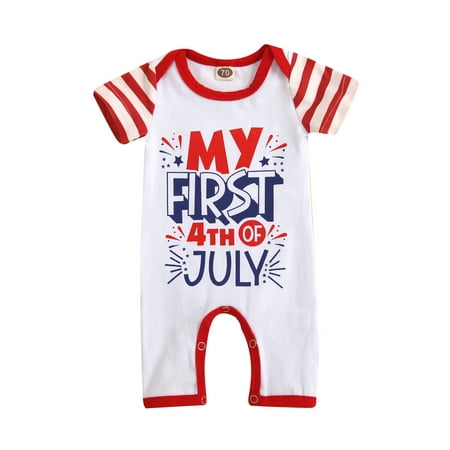 Independence Day Newborn Jumpsuit Toddler Stripe Letter Star Print Round Neck Short Sleeve Romper 
Independence Day Newborn Jumpsuit Toddler Stripe Letter Star Print Round Neck Short Sleeve Romper