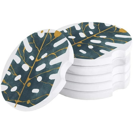 FMSHPON Green Leaf Golden Veins Set of 2 Car Coaster for Drinks Absorbent Ceramic Stone Coasters Cup Mat with Cork Base for Home Kitchen Room Coffee Table Bar Decor
FMSHPON Green Leaf Golden Veins Set of 2 Car Coaster for Drinks Absorbent Ceramic Stone Coasters Cup Mat with Cork Base for Home Kitchen Room Coffee Table Bar Decor