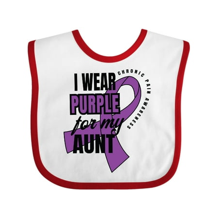 Inktastic Chronic Pain I Wear Purple For My Aunt Gift Baby Boy or Baby Girl Bib