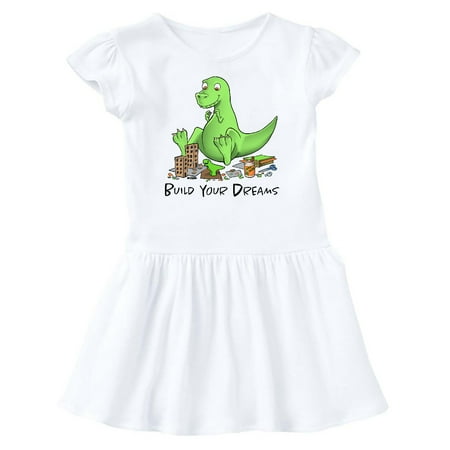 Inktastic Build Your Dreams Dinosaur Crafting Gift Baby Girl Dress