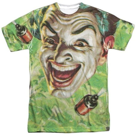 Batman Classic TV & Laugh Gas-Short Sleeve Adult Poly Crew T-Shirt, White - Small