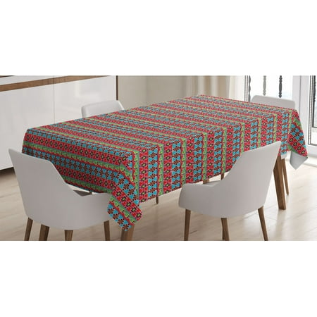 Ethnic Tablecloth Continuous Demonstration of Colorful and Ethnic Motifs on Horizontal Strips Rectangle Satin Table Cover Accent for Dining Room and Kitchen 60 X 90 Multicolor by Ambesonne
Ethnic Tablecloth Continuous Demonstration of Colorful and Ethnic Motifs on Horizontal Strips Rectangle Satin Table Cover Accent for Dining Room and Kitchen 60 X 90 Multicolor by Ambesonne