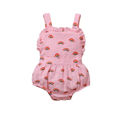 Xingqing Girl’s Rainbow Printed Romper Sleeveless Ruffled Neck Bodysuit 12-18 Months
Xingqing Girl’s Rainbow Printed Romper Sleeveless Ruffled Neck Bodysuit 12-18 Months