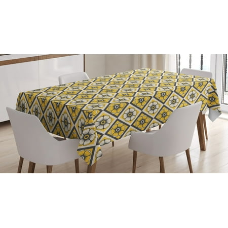 Grey and Yellow Tablecloth Tile Like Spring Flowers in Rectangular Shape Image Rectangular Table Cover for Dining Room Kitchen 60 X 90 Inches Charcoal Grey Yellow and White by Ambesonne
Grey and Yellow Tablecloth Tile Like Spring Flowers in Rectangular Shape Image Rectangular Table Cover for Dining Room Kitchen 60 X 90 Inches Charcoal Grey Yellow and White by Ambesonne