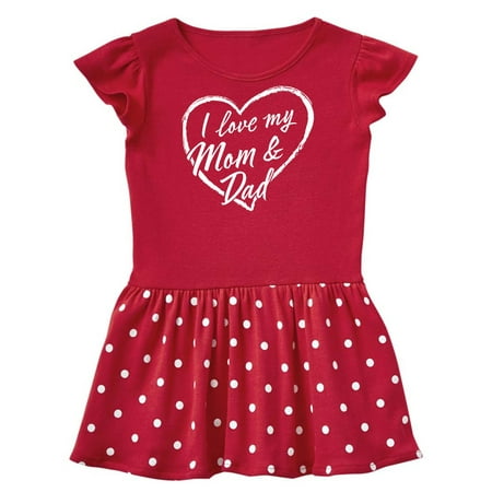 Inktastic I Love My Mom and Dad in White Chalk Heart Gift Baby Girl Dress 
Inktastic I Love My Mom and Dad in White Chalk Heart Gift Baby Girl Dress