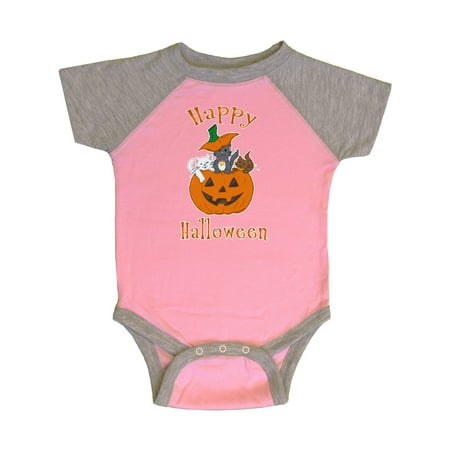 Inktastic Happy Halloween Kittens in Pumpkin Gift Baby Boy or Baby Girl Bodysuit