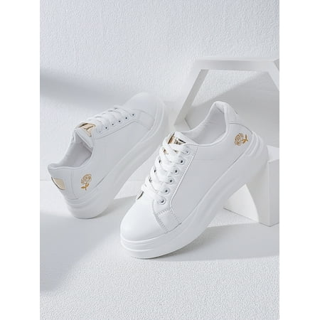 Metallic Detail Floral Embroidered Lace-up Front Skate Shoes Women‘s Footwear
Metallic Detail Floral Embroidered Lace-up Front Skate Shoes Women‘s Footwear