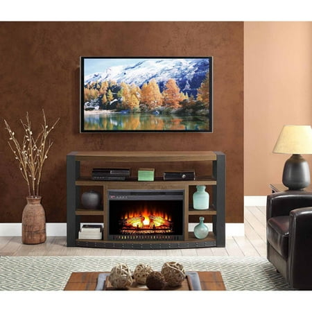 Santa Fe Media Electric Fireplace for TVs up to 65", Brown ...