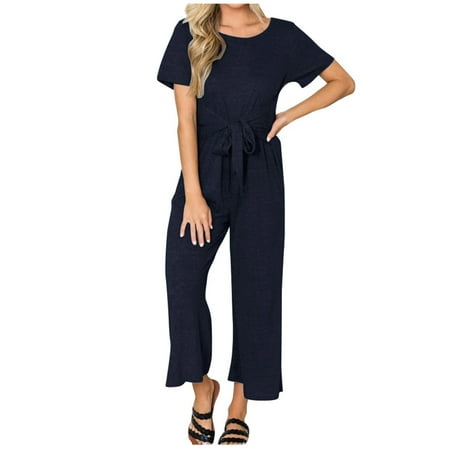 Ziloco Jumpsuit Flowy Pants For Women Fashion Womens Solid Bandage Short Sleeve Pocket Pants Bodysuit Jumpsuit Romper pants948
Ziloco Jumpsuit Flowy Pants For Women Fashion Womens Solid Bandage Short Sleeve Pocket Pants Bodysuit Jumpsuit Romper pants948