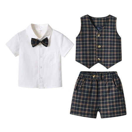 BSDHBS Boys Clothes Set Toddler Boys Short Sleeve Plaid Prints T Shirt Tops Vest Coat Shorts Child Kids Gentleman Outfits
BSDHBS Boys Clothes Set Toddler Boys Short Sleeve Plaid Prints T Shirt Tops Vest Coat Shorts Child Kids Gentleman Outfits