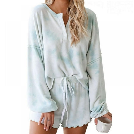 Women Pajamas Tie Dye Print Long Sleeve Shirt Elastic Drawstring Shorts Pant PJ Set Sleepwear Loungewear Nightgown
Women Pajamas Tie Dye Print Long Sleeve Shirt Elastic Drawstring Shorts Pant PJ Set Sleepwear Loungewear Nightgown