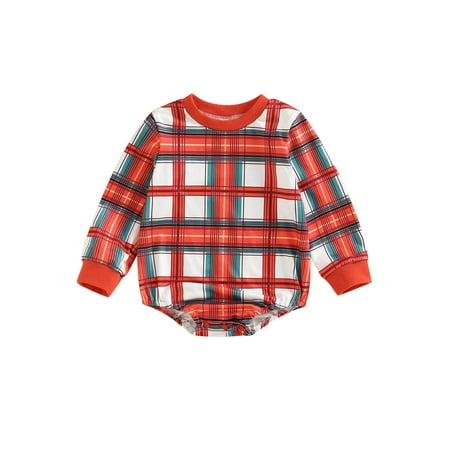 aturustex Baby Boys Girls Pullover Romper Top Plaid Print Long Sleeves Round Neck Jumpsuit for 0-24 Months
aturustex Baby Boys Girls Pullover Romper Top Plaid Print Long Sleeves Round Neck Jumpsuit for 0-24 Months