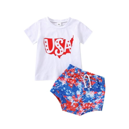 Suanret Newborn Baby Boy Girl Independence Day Outfits Star Print Short Sleeve Tops Tie-Dyed Shorts Summer 2Pcs Clothes White 12-18 Months
Suanret Newborn Baby Boy Girl Independence Day Outfits Star Print Short Sleeve Tops Tie-Dyed Shorts Summer 2Pcs Clothes White 12-18 Months