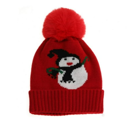 Kids Baby Toddler Knit Pom Pom Beanie Hat Winter Hat 2-10Y