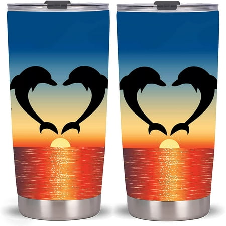 20 oz Tumbler Coffee Mug Stainless Steel Vacuum Insulated Mug With Lid Double Coffee Travel Mug With Dog Pattern (Cup-Love-Dolphin)
20 oz Tumbler Coffee Mug Stainless Steel Vacuum Insulated Mug With Lid Double Coffee Travel Mug With Dog Pattern (Cup-Love-Dolphin)