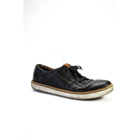 Pre-owned|Josef Seibel Mens Low Top Leather Sneakers Black Size 13