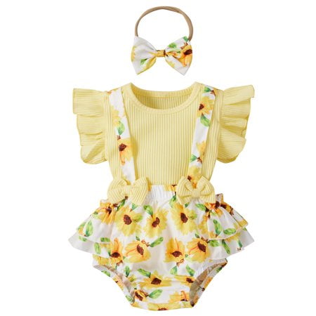 WISWELL Newborn Infant Baby Girl Short Sleeve Knitted Romper Floral Suspender Shorts Headband Outfits Clothes (Yellow 12-18 Months)
WISWELL Newborn Infant Baby Girl Short Sleeve Knitted Romper Floral Suspender Shorts Headband Outfits Clothes (Yellow 12-18 Months)