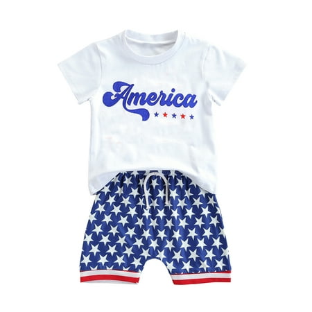Independence Day Baby Boys Girls Clothes Suits Short Sleeve T-Shirts Tops Stars Print Shorts 2Pcs Outfits Set White 0-6 Months
Independence Day Baby Boys Girls Clothes Suits Short Sleeve T-Shirts Tops Stars Print Shorts 2Pcs Outfits Set White 0-6 Months