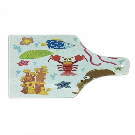 Cartoon Cutting Board Under the Sea Wildlife Theme Funny Creatures in Cartoon Style Fun Ocean Aquarium Tempered Glass Cutting and Serving Board Wine Bottle Shape Multicolor by Ambesonne
Cartoon Cutting Board Under the Sea Wildlife Theme Funny Creatures in Cartoon Style Fun Ocean Aquarium Tempered Glass Cutting and Serving Board Wine Bottle Shape Multicolor by Ambesonne