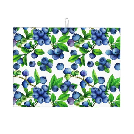 Large Dish Drying Mats for Kitchen Counter - Blueberries design 18x24In Anti-Slip Absorbent Microfiber Drying Mat for Kitchen Counter Mat Dish Rack Mat with Hanging Loop
Large Dish Drying Mats for Kitchen Counter - Blueberries design 18x24In Anti-Slip Absorbent Microfiber Drying Mat for Kitchen Counter Mat Dish Rack Mat with Hanging Loop
