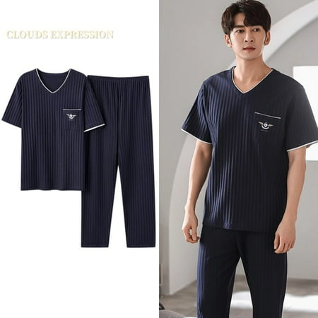 QWZNDZGR Summer Knitted Cotton Mens Pyjamas Casual Short Tops Lattice Long Pants Sets V-neck Pajamas Fashion Men Sleepwear 5XL Homewear
QWZNDZGR Summer Knitted Cotton Mens Pyjamas Casual Short Tops Lattice Long Pants Sets V-neck Pajamas Fashion Men Sleepwear 5XL Homewear
