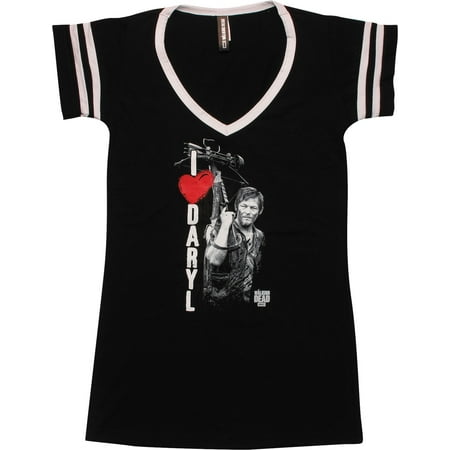 Walking Dead Heart Daryl Ringer V Tunic Baby Tee