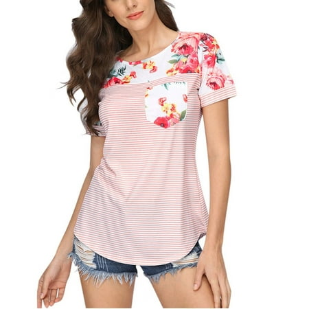 Maternity Tops Women Maternity Short Sleeve Floral Stripe Nursing T-shirt Top For Breastfeeding Pink XL
Maternity Tops Women Maternity Short Sleeve Floral Stripe Nursing T-shirt Top For Breastfeeding Pink XL