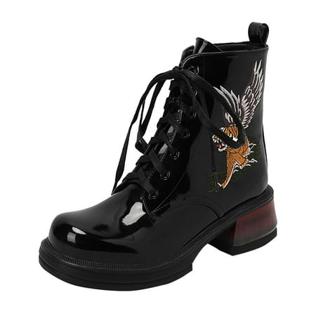 Dyfzdhu Women Ankle Boots Autumn And Winter Large Foreign Trade Fashionable Animal Pattern Comfortable Lace Up Round Toe Square Heel Thick Heel
Dyfzdhu Women Ankle Boots Autumn And Winter Large Foreign Trade Fashionable Animal Pattern Comfortable Lace Up Round Toe Square Heel Thick Heel
