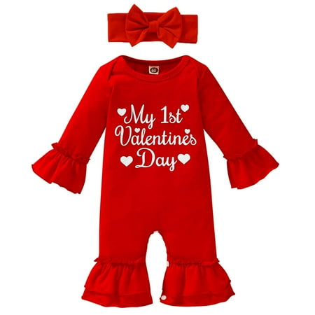 Viworld My 1st Valentine s Day Outfit Newborn Infant Baby Girls Letter Heart Jumpsuit+Headband Set (Red 1-3 Months)
Viworld My 1st Valentine s Day Outfit Newborn Infant Baby Girls Letter Heart Jumpsuit+Headband Set (Red 1-3 Months)