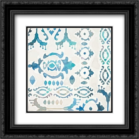 Watercolor Tile 1 2x Matted 20x20 Black Ornate Framed Art Print by Wyatt, Norman Jr.