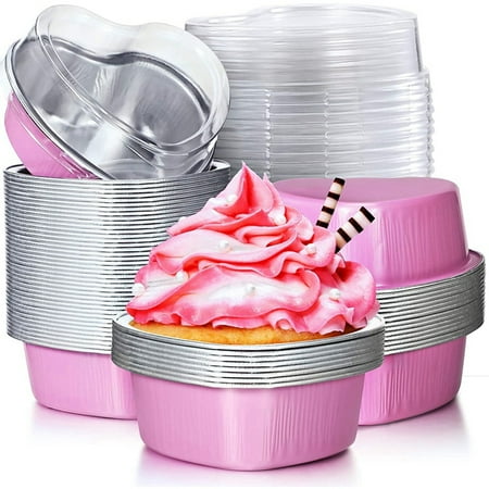 Aluminum Foil Cake Pan Heart Shaped Cupcake Cup with Mini Cupcake Cup Flan Baking Cups with Lid Pink
Aluminum Foil Cake Pan Heart Shaped Cupcake Cup with Mini Cupcake Cup Flan Baking Cups with Lid Pink