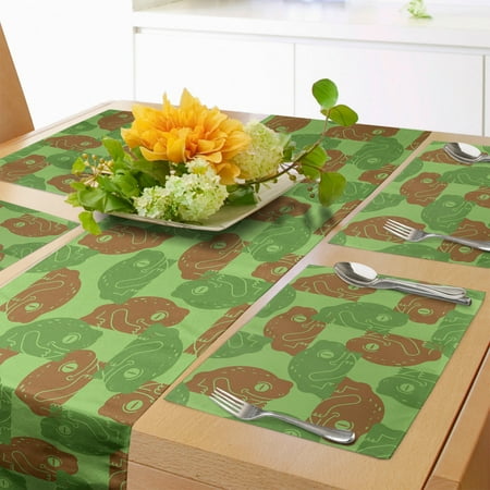 Animal Table Runner & Placemats Repeating Abstract Camouflage Color Frogs Illustration Set for Dining Table Decor Placemat 4 pcs + Runner 16 x90 Caramel Fern Green by Ambesonne
Animal Table Runner & Placemats Repeating Abstract Camouflage Color Frogs Illustration Set for Dining Table Decor Placemat 4 pcs + Runner 16 x90 Caramel Fern Green by Ambesonne