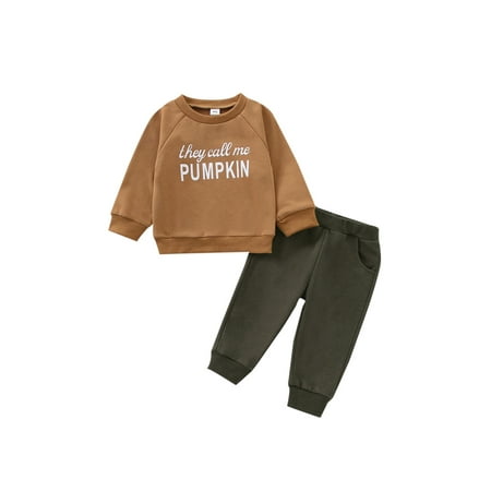 MissiMae Newborn Infant Boys Halloween Pants Suit Brown Round Neck Sweatshirt and Trousers 2Pcs Fall Winter Clothes Set
MissiMae Newborn Infant Boys Halloween Pants Suit Brown Round Neck Sweatshirt and Trousers 2Pcs Fall Winter Clothes Set