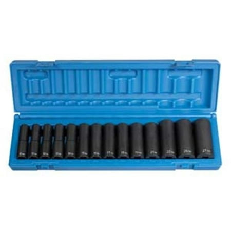 Grey Pneumatic 1/2 Drive 14 Pieces Deep Metric Set