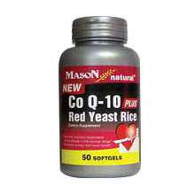 Mason Natural COQ10 Plus Red Yeast Rice Soft Gels, 50 Count