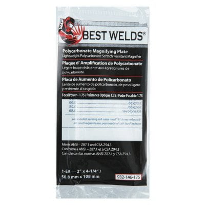 BW-2X4-1/4 POLYCARB MAGLENS 1.75 DIOPTER