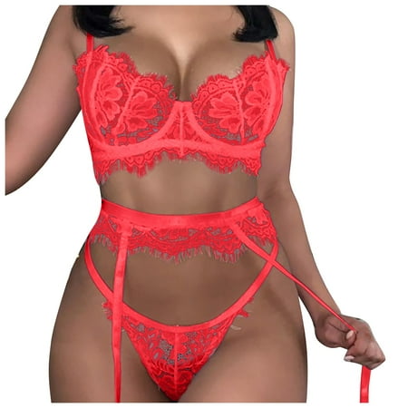 Qcmgmg Women Lingerie Set with Garter Lace Bra and Panty Set Sexy Split Bra and Panty Set
Qcmgmg Women Lingerie Set with Garter Lace Bra and Panty Set Sexy Split Bra and Panty Set