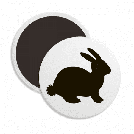 Black Hare Animal Portrayal Round Ceracs Fridge Magnet Keepsake Decoration