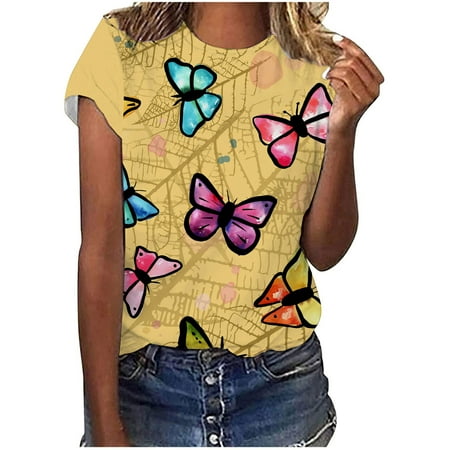 Shirts for Women Womens Tops Dressy Casual Fashion Womens Butterfly Print T-Shirts Casual Short Sleeves Tops Blouse Off The Shoulder Tops for Women on Clearance Tube Tops for Women Gold XL
Shirts for Women Womens Tops Dressy Casual Fashion Womens Butterfly Print T-Shirts Casual Short Sleeves Tops Blouse Off The Shoulder Tops for Women on Clearance Tube Tops for Women Gold XL