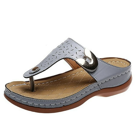 Sandals Women Sandals for Women Metal Decoration Feature Pattern Wedge Flip Flops Platform Leather Sandals Wedge Sandals for Women Pu Grey 42
Sandals Women Sandals for Women Metal Decoration Feature Pattern Wedge Flip Flops Platform Leather Sandals Wedge Sandals for Women Pu Grey 42