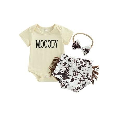 ZIYIXIN Newborn Infant Baby Girls Summer Clothes Short Sleeve Letter Moody Print Romper Bodysuit Cow Print Shorts Set Apricot 6-12 Months
ZIYIXIN Newborn Infant Baby Girls Summer Clothes Short Sleeve Letter Moody Print Romper Bodysuit Cow Print Shorts Set Apricot 6-12 Months