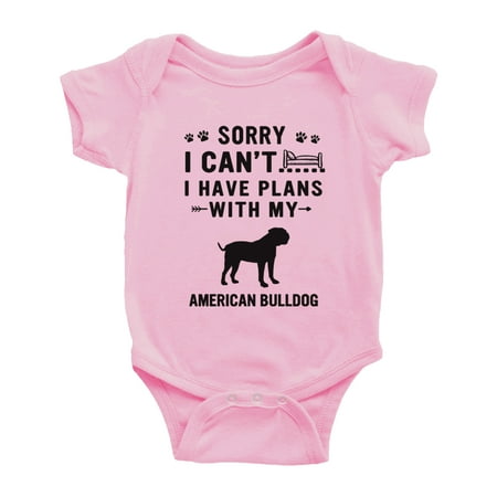 Sorry I Can t I Have Plans With My American BullLove Pet Dog Love Pet Dog Funny Infant Baby Bodysuit (Pink 6-12 Months)
Sorry I Can t I Have Plans With My American BullLove Pet Dog Love Pet Dog Funny Infant Baby Bodysuit (Pink 6-12 Months)