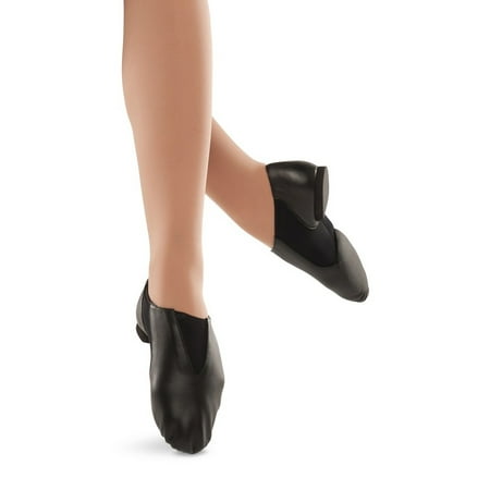 Danshuz Adult Black Leather Slip Sole Contour Jazz Shoes 5.5 Womens