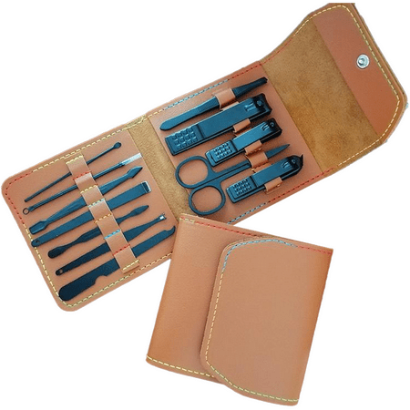 ManicureSet ProfessionalManicureKitNailClippersSetStainlessSteelPedicureToolsKitNailKitMenGroomingKitwithPortableBrownLeatherTravelCaseLuxuryGiftsForHim Brown (folding 12-piece set) F24443
ManicureSet ProfessionalManicureKitNailClippersSetStainlessSteelPedicureToolsKitNailKitMenGroomingKitwithPortableBrownLeatherTravelCaseLuxuryGiftsForHim Brown (folding 12-piece set) F24443